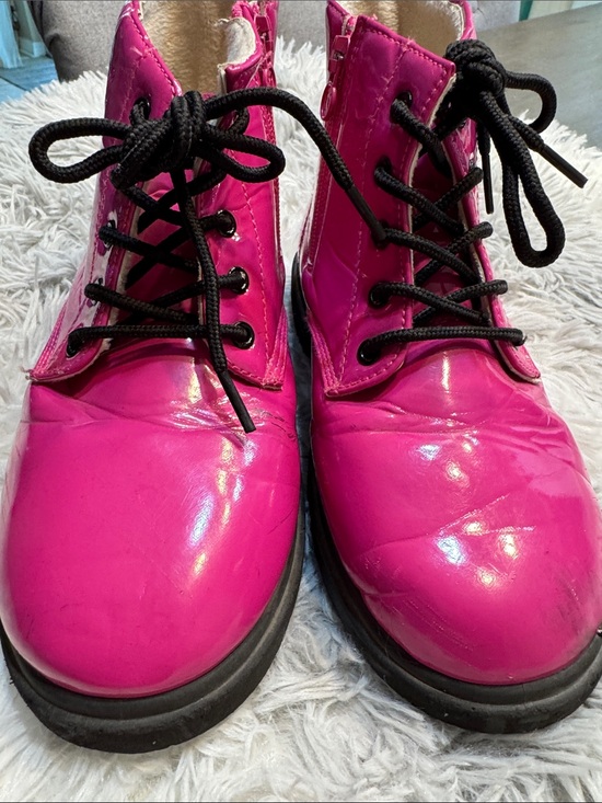 Other - Hot Pink Patent Lace-Up Women's Boots - Stylish Everyday Look